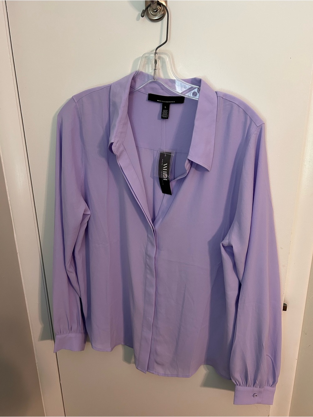 White House Black Market Lavender Button-Up Dress Shirt
